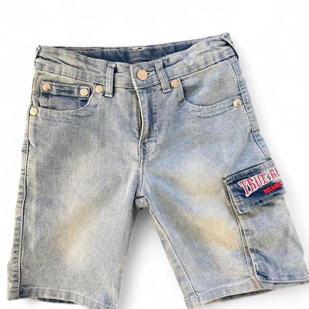 True Religion Boys Cargo Jean Shorts Size 10 - Picture 2 of 8